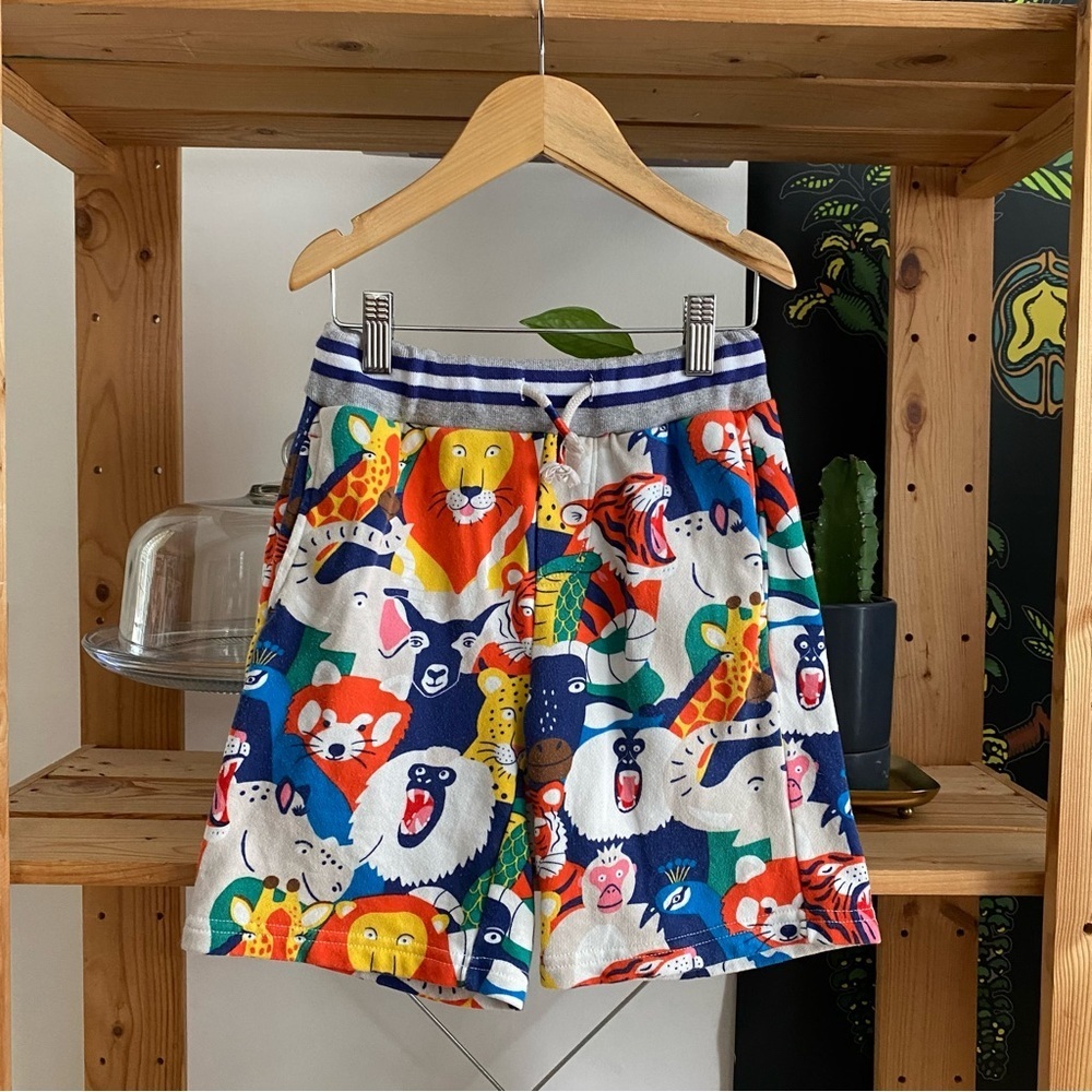 Mini Boden Colorful Animal Print Kids Shorts - Picture 2 of 11